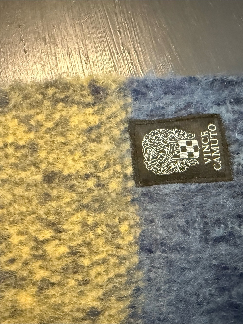 Vince Camuto Two-Tone Yellow and Blue Wool scarf